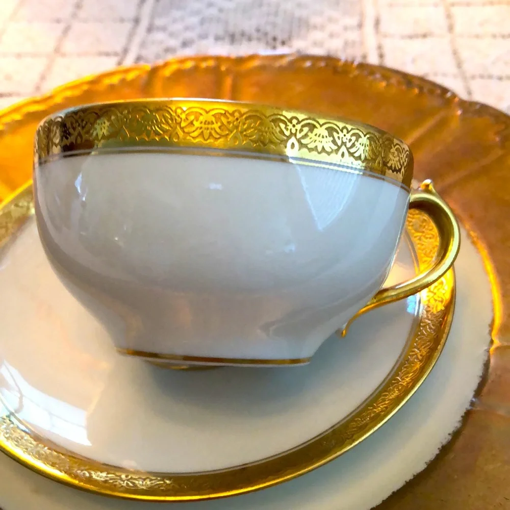 EUC- Nearly Pristine & Rare GDA France Haviland Limoges Calvados Teacup & Saucer - Picture 7 of 14